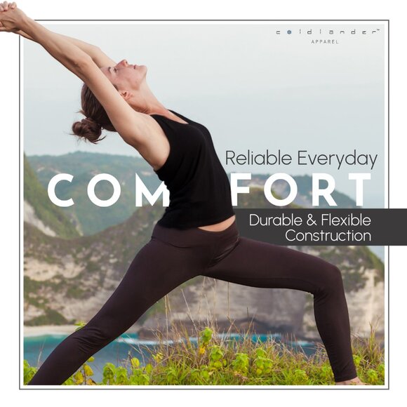 Women's Black Tank Top by Coldlander.com, 100% Cotton with Built-in Bra - Picture 3 of 7